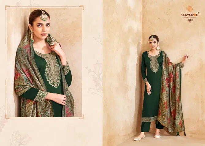 Pashan Vol 4 By Suryajyoti Jaam Satin Designer Dress Material Wholesale Price In Surat
